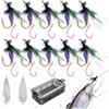 Generic Esche Artificiali per Pesca a Mosca 10 Esche Artificiali A Doppio Amo Per | Per Lancio Escche A Forma Di Pesce per Pesce Gatto Crappie Outdoor Acqua Salata
