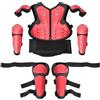 Baoblaze Armatura Sportiva Bambini Set Protettivo Giacca Pettorale Paraschiena Gomitiere Ginocchiere Protezione Completa Materiale PE E Poliestere Traspirante , Rosa