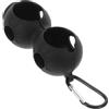 LIFKOME Porta Nero Silicone Capacità Doppia Golf a con Palline Clip | Custodia Protettiva con Moschettone, Accessorio Portatile per Trasporto Rapido, Presa Sicura e Uso Pratico
