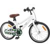 SYDE Bicicletta per bambini da 18 pollici, bianca, per 5-7 anni