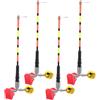 FRCOLOR 4 Pezzi Indicatore di Allarme per Pesca con Led, Alta Sensibilità | Plastica e Metallo, per Pesca a Spinning e Lanci Lunghi, Segnalazione Luminosa Notturna, Accessorio da Canna