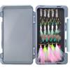 Tufgo Kit di pesca a mosca legato a mano 31pcs ami in acciaio al carbonio | 31 mosche legate a mano, ganci in acciaio al carbonio, motivi ninfa bagnati asciutti, penetrazione, costruzione