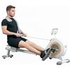 SPORTNOW Vogatore magnetico a 16 livelli di resistenza vogatore appartamento vogatore sollevamento pesi con display LCD e supporto per telefono, archiviazione verticale, capacità massima 120 kg