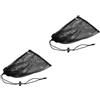 Hoement 2 Pezzi Borsa Rete Nera Coulisse per Palline Sportive, in Poliestere Ventilato Grande Apertura e Scomparto a Rete, per Forniture Sportive Quotidiane