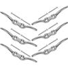 HOMOCONO 18 Pollici Gancio Fermacorda per Barca in Acciaio Inox, Doppio | Finitura Lucida, Fori Preforati per Montaggio, Uso su Molo e Aste Portabandiera, Colore Argento