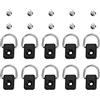 plplaaoo 10pcs Anelli d-ring, Kayak D Ring , Anello a D per Rigging per Canoa Kayak con Viti M6 Accessori Hardware da Campeggio Accessorio per Kit di Ancoraggio per Montaggio ad Anello di Sicurezza,Nero
