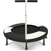 DHWDS Mini trampolino per bambini, per interni, con manico, 91 cm, stabile, sicuro, nero e bianco