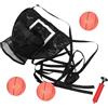DOITOOL Canestro da Basket per Trampolino, Set con Pallina e Pompa, Nero, Pieghevole, PVC, Epe, Oxford Cloth e PE, e Famiglie, Uso Interno ed Esterno