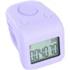 Temeemeg Contatore da Dito, contagiri Ricaricabile con Memoria a 6 canali per Il Nuoto - Anello contatori clicker con Luce Notturna, Viola