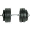 KMTNERVG Set di manubri corti da 30 kg con 2 manubri da 15 kg, dischi da 1,25 a 2,50 cm, impugnature zigrinate a croce, chiusure a stella con anelli in gomma