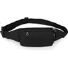 JABALUX Marsupio Nero con Doppia Tasca con Zip, 19x12x7 cm