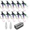 Generic Esche Artificiali per Pesca a Mosca 10 Pezzi Attrezzatura da Pesca con Ami | Per Lancio Escche A Forma Di Pesce per Pesce Gatto Crappie Outdoor Acqua Salata