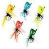 TAZIZI Set di esche a mosca d'acqua dolce con teste Popper | Topwater, esche da pesca a coda singola per pescatori