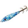 Tufgo Ami da pesca per calamari, 45 mm, esca morbida luminosa con occhi 3D per spigola, trota, pesce persico, esca realistica per gamberetti, blu, rosso, rosa, arancione (blu)