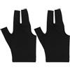 FOYTOKI Guanti da Biliardo a Tre Dita in Nylon Nero Regolabili