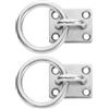 Didiseaon 2 Pezzi di Gancio ad Anello Quadrato in Acciaio Inox per Parete e | Piastra di fissaggio a occhiello resistente con anello, impermeabile per amache, altalene, attrezzature nautiche, vele
