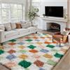 HUGEAR Tappeto Salotto 200x300cm Multicolore Bianco Pelo Lungo