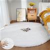 ORINOVA Tappeto Rotondo Bianco 180 cm Morbido Camera da Letto Grande Tappeto Salotto Moderno Lavabile