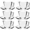 Pasabahce - 12 pezzi set con 6 tazze per tè, caffè, cappuccino e 6 piattini Vela (max. 215 ml)