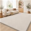 Homaxy Tappeto moderno per soggiorno, 240 x 340 cm, rotondo, morbido, lavabile, con fondo antiscivolo, a pelo corto, extra grande, per corridoio, cameretta dei bambini, camera da letto, beige