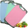 Lifegili tagliere da cucina,tagliere Con Scanalatura del Succo e Pressa Aglio,Set Di 3 Tagliere Plastica Senza BPA,tagliere da cucina professionale per tagliare e affettare verdure, frutta, carne e formaggio