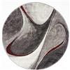 UN AMOUR DE TAPIS Un amo di tappeti - Madilaron, tappeto da salotto moderno, design grafico, grande tappeto rotondo, per soggiorno, camera da letto, turchese, tappeto rotondo, rosso, grigio, nero, 200 x 200 cm