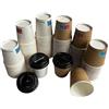 DPdantepellacani New kit bar 400 pezzi : 200 bicchierini di carta bianchi e avana , bicchiere caffe monouso in cartoncino 4OZ ( 100ml/120ml ) , bicchieri ideali per espresso da asporto con 200 coperchi coffee to go