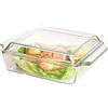 Accmuzzy Casseruola da 1,5 L con coperchio - Piccola casseruola in vetro per forno e microonde per cucina individuale
