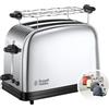 Russell Hobbs Tostapane - 2 Fette - Acciaio Inox Lucidato; Scomparti per toast extra large; 6 livelli di doratura; Funzione di scongelamento, Tecnologia di toast rapido, 1670 W, Victory 23310-56