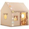 FREEAMG Tenda per Bambini Interno, Tenda da Gioco con Luci Decorative, Quadri Cachi