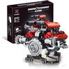 Weinsamkeit V8 Kit Motore Blocchi di Costruzione, Modello di motore V8 che funziona giocattolo, con Motore e Controllo APP, giocattolo regalo da collezione per ragazzi e ragazze Ventilatori supercar (C)