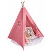 Relsy Tenda rosa Blush Teepee | Gioco Tipi/Pop Up per ragazze e ragazzi 140 x 120 cm tela di cotone con luci stellate e accessori per tappeti