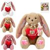 DRAJOIN Peluche Coniglietto Personalizzato con Cuore, Peluche Coniglietto Personalizzato con Foto e Testo come Regalo per Neonati, Regali di Compleanno per Bambini e Adulti, 25 cm