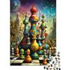 UVTMWVTCUSIQ Pezzi di scacchi colorati Scena artistica fantasy Puzzle 1000 Pezzi Puzzle per Adulti Carta Relax Concentrazione Famiglia Decorazione Regalo 52x38cm/1000pcs