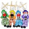 Acaino 4 Pezzi Pagliaccio Marionetta, Burattino pagliaccio di legno, Giocattoli interattivi per bambini Regalo