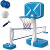 COSTWAY 2 in 1 Canestro da Basket e Rete da Pallavolo per Piscina