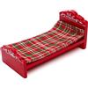 Toyland® 24 cm grande letto e copriletto in legno con elfo - elfo non incluso - decorazioni natalizie originali