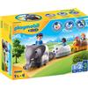 PLAYMOBIL 1.2.3 70405, Trenino degli Animali, dai 18 Mesi ai 4 Anni