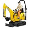 Bruder 62002 - JCB Microescavatore 8010 CTS con Operaio Edile - 1:16 Veicolo da Cantiere Escavatore a Cucchiaio, Mini Escavatore Lavoratore bworld Macchina da Costruzione Figura Giocattolo