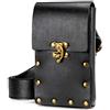 Larswon Borsa rinascimentale medievale cintura marsupio in pelle marsupio gamba supporto telefono festival fiere accessori