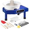 VEVOR Tornio da Vasaio Formatura Ceramica 25 cm, Macchina Rotante | Regolabile da 60 a 300 giri/min con Pedale, Vaschetta in ABS Rimovibile, Pannello LCD Manuale, Strumenti e Grembiule