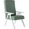 ESSEGI Poltrona legno FIAMMETTA ESSEGI SRL Relax reclinabile LACCATO Bianco tessuto Verde Menta Sfoderabile