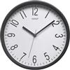 Versa Raven Orologio NUOVO MECCANISMO E QUALITÀ MIGLIORATA, Silenzioso e Decorativo, per Cucina, Soggiorno o Sala da Pranzo, Misure (A x L x P) 25 x 4,3 x 25 cm, Polipropilene, Colore Bianco e Nero