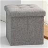 Oak & Tea Pouf Coffre de Rangement Contenitore Poggiapiedi Pieghevole Divano Cubi Portaoggetti con Coperchio Puffo Contenitore Grigio 30x30x30cm ottoman storage box