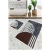 Foutastic Set di tappetini da bagno antibatterici (2 pezzi), 100% poliestere, antiscivolo, 60 x 100 cm e 50 x 60 cm, altezza del pelo 10 mm, 700 g/m², lavabile in lavatrice, elegante e funzionale per