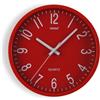 VERSA Raven Orologio da Parete Silenzioso e Decorativo, per Cucina, Soggiorno o Sala da Pranzo - Facile da Leggere, Misure (H x L x L) 20 x 4,3 x 20 cm, Polipropilene, Rosso