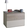 Composad | Comodino con 2 Cassetti della Linea FAVORITA per Camera da Letto, Comodino Moderno, Arredo Zona Notte (LxAxP): 59,6x42,5x40,4 cm, Rovere Gessato e Grigio Cashmere Topmatt, Made In Italy