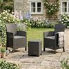Dmora Salotto da Esterno Jupiter, Set da Giardino con Cuscini, Salottino Indoor e Outdoor Effetto Rattan, 100% Made in Italy, Antracite