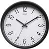 Versa Raven Orologio NUOVO MECCANISMO E QUALITÀ MIGLIORATA, Silenzioso e Decorativo, per Cucina, Soggiorno o Sala da Pranzo, Misure (A x L x P) 20 x 4,3 x 20 cm, Polipropilene, Colore Bianco e Nero