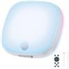 NARUNDREN Lampada da doccia RGB IP65, impermeabile, 18 cm, LED da soffitto con sensore di movimento, batteria ricaricabile da 10000 mAh, 400 lm, 16 colori, luce d'atmosfera, plafoniera senza fili per